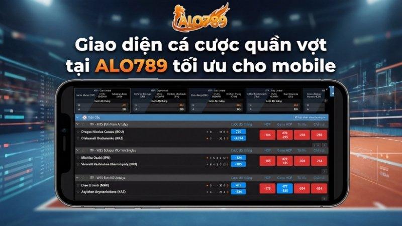 Giao diện cá cược quần vợt tại ALO789 tối ưu cho mobile