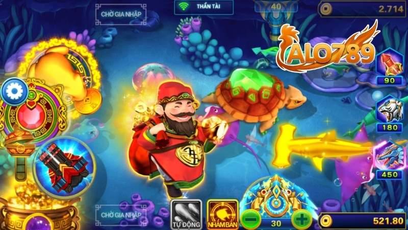 Giao diện game Bắn Cá Thần Tài trực quan tại ALO789