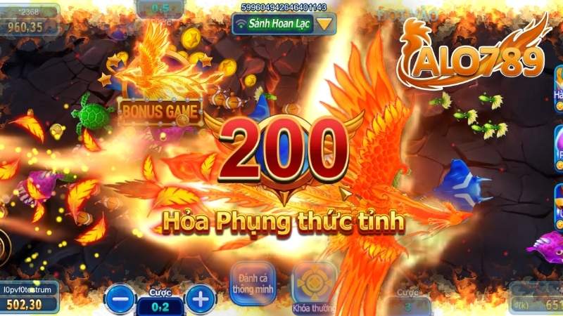 Giao diện game Dàn Sao Đánh Cá ALO789 sống động
