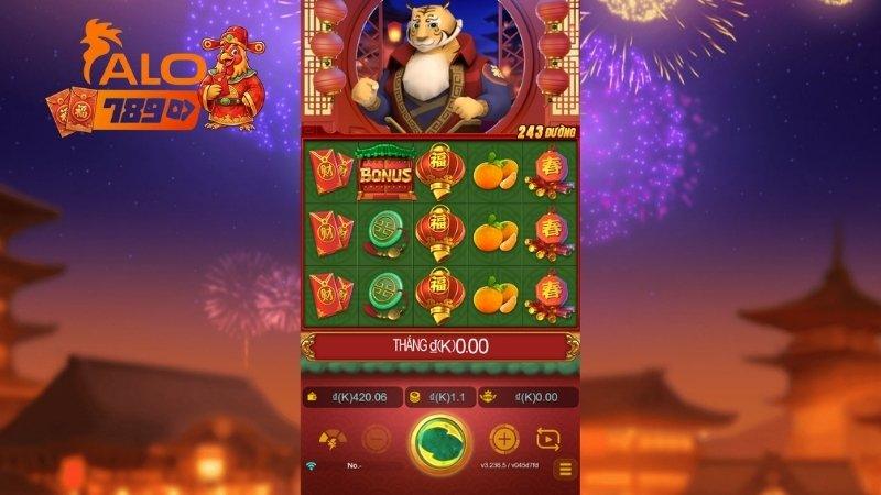 Giao diện game Hổ Tài Lộc rực rỡ sắc xuân tại ALO789.