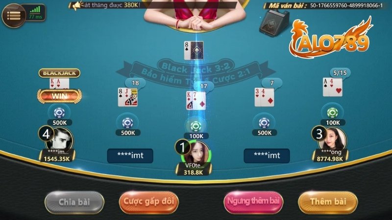 Giao diện bàn chơi Xì Dách Online 3D tại ALO789 sắc nét