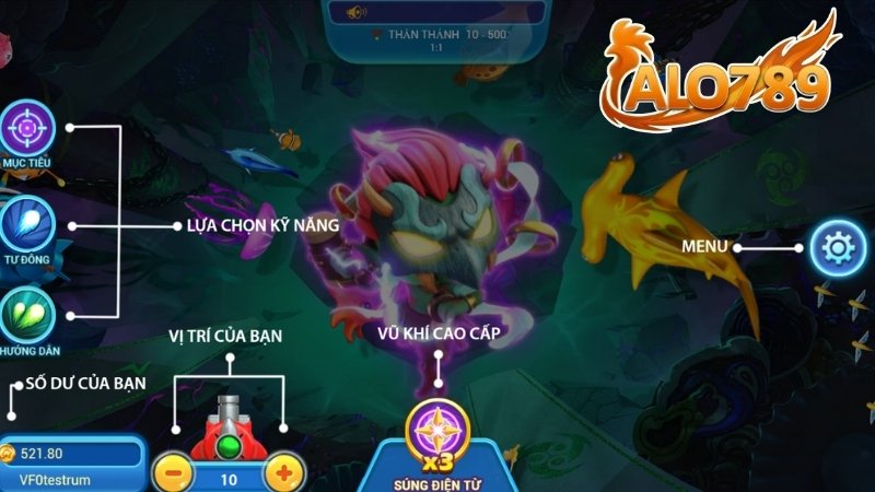 Hướng dẫn giao diện điều khiển trong Huyền Thoại Bắn Cá