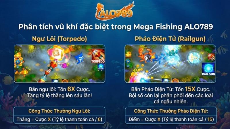Phân tích vũ khí đặc biệt trong Mega Fishing ALO789