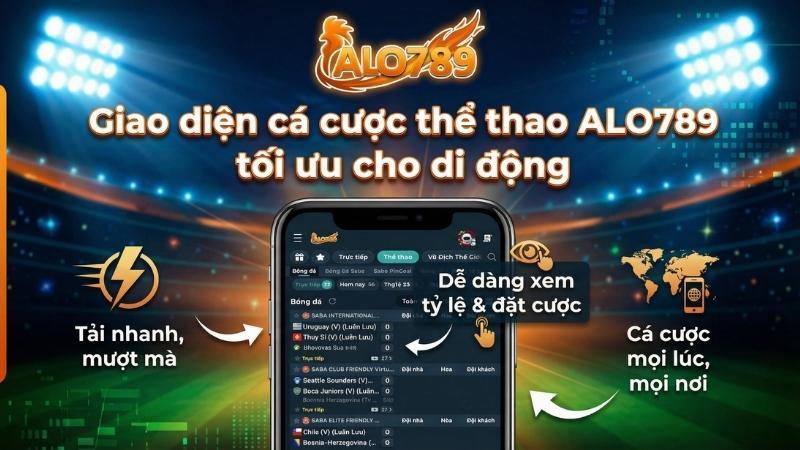 Giao diện cá cược thể thao ALO789 tối ưu cho di động