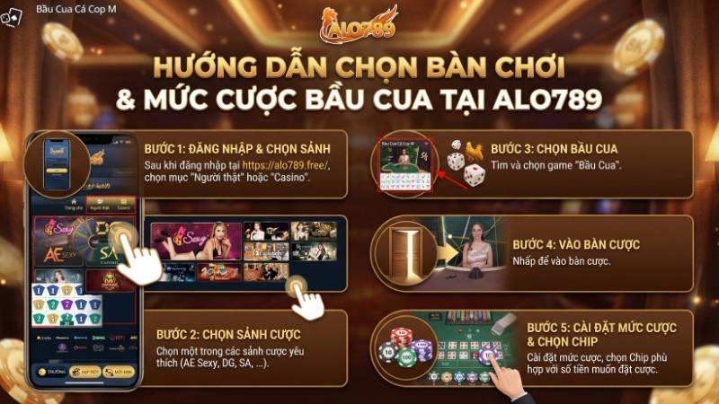 Cách chọn bàn chơi và mức cược