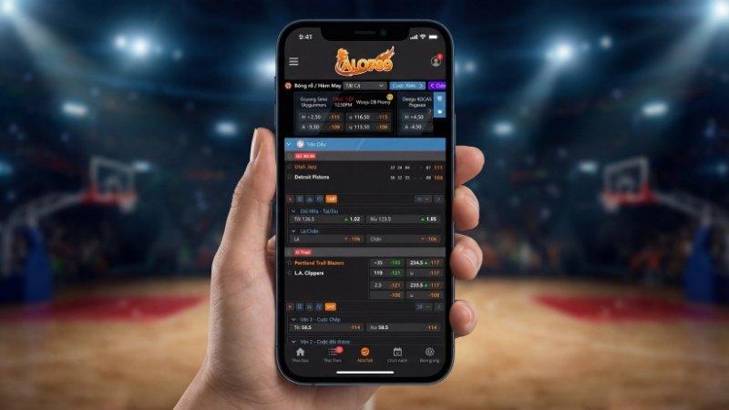 Giao diện cá cược bóng rổ hiện đại trên mobile của ALO789
