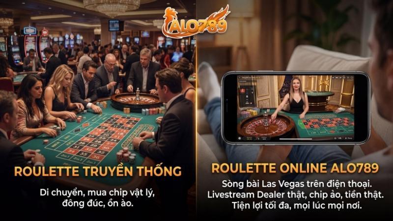 Sự khác biệt giữa Roulette truyền thống và Online