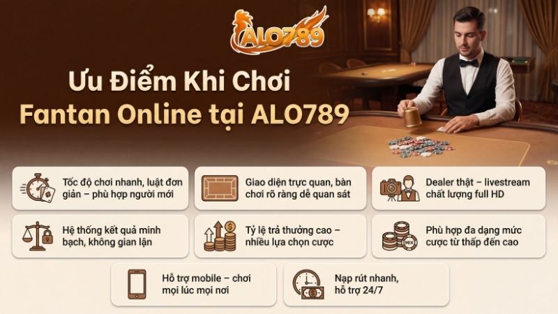 Ưu điểm khi chơi Fantan Online tại ALO789