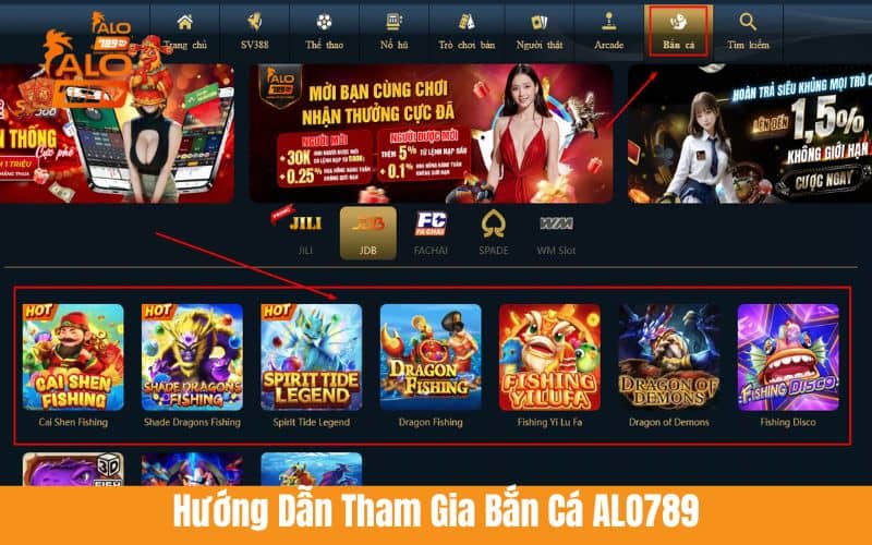 Hướng dẫn các bước tham gia bắn cá ALO789